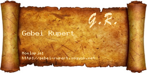 Gebei Rupert névjegykártya